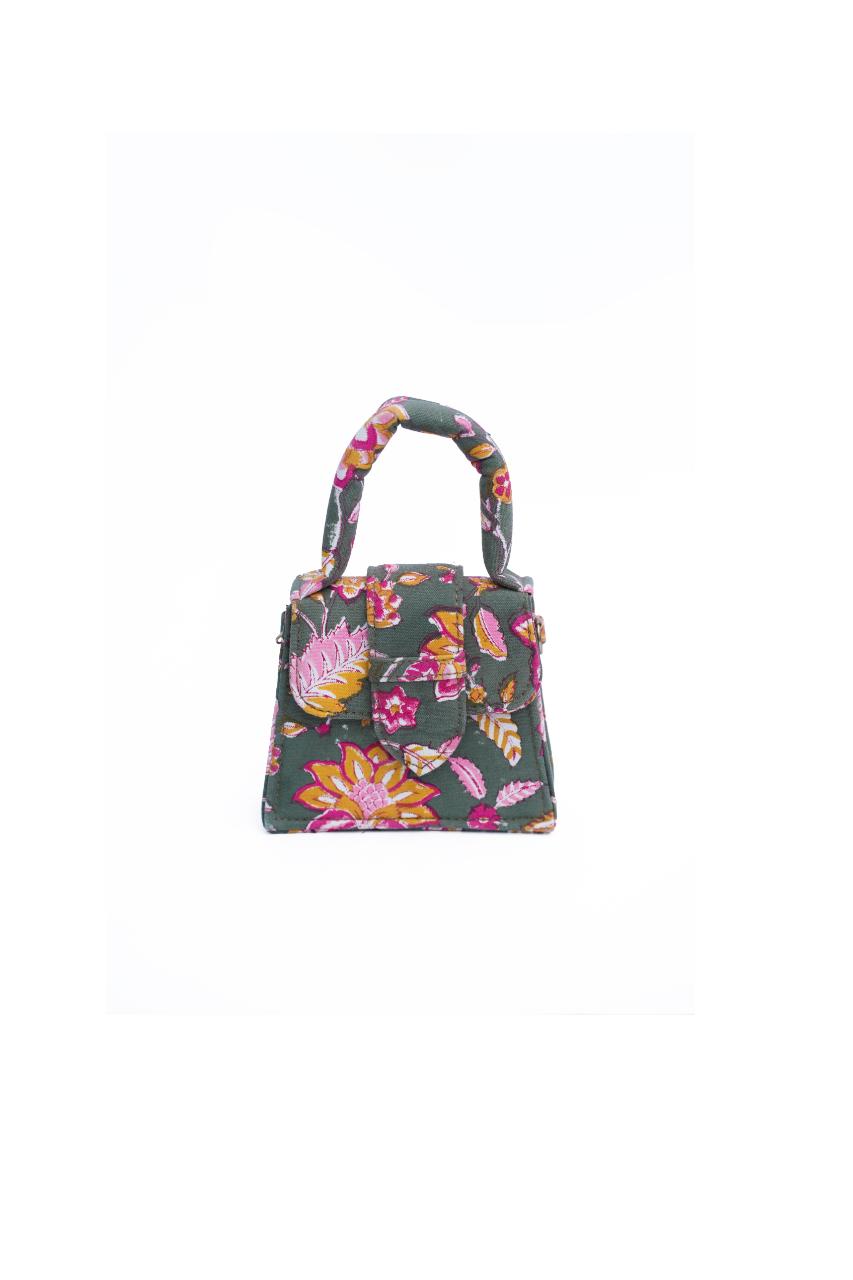 Tropical Green Blockprinted Chiq Bag